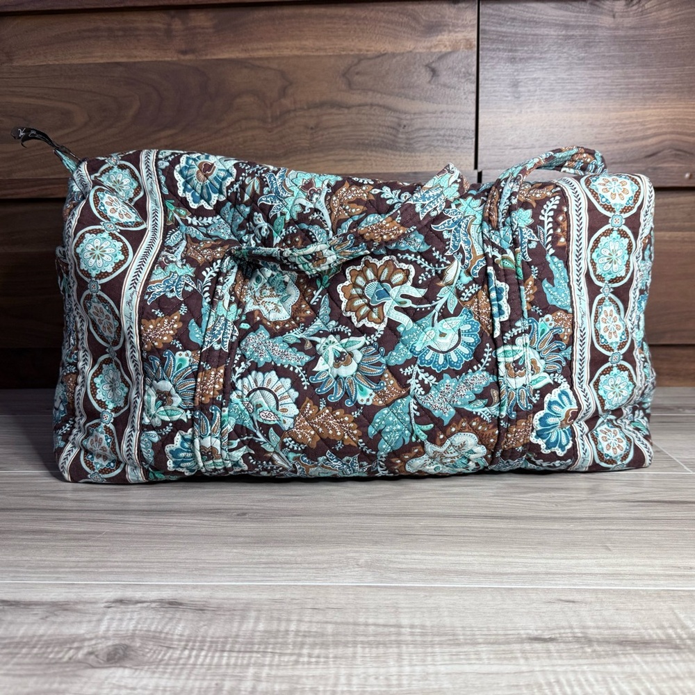 Vera Bradley Large Travel Duffel Java Blue Retired Pattern Vintage